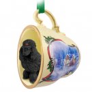 STCD01D Poodle, Black Sleigh Ride Holiday Tea Cup Ornament