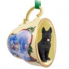 STCD08D German Shepherd, Black Sleigh Ride Holiday Tea Cup Ornament
