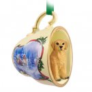 STCD09 Golden Retriever  Sleigh Ride Holiday Tea Cup Ornament