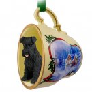 STCD103A Schnauzer, Black, Uncropped Sleigh Ride Holiday Tea Cup Ornament