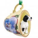 STCD106B Pointer, Black & White Sleigh Ride Holiday Tea Cup Ornament