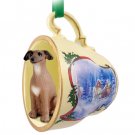 STCD111 Italian Greyhound Sleigh Ride Holiday Tea Cup Ornament