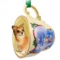 STCD123 Chihuahua, Long Haired Sleigh Ride Holiday Tea Cup Ornament