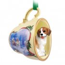 STCD14 Beagle Sleigh Ride Holiday Tea Cup Ornament