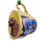 STCD15A Cocker Spaniel, Brown Sleigh Ride Holiday Tea Cup Ornament