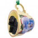 STCD15B Cocker Spaniel, Black Sleigh Ride Holiday Tea Cup Ornament