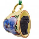STCD21A Chow, Black Sleigh Ride Holiday Tea Cup Ornament