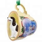 STCD22A Springer Spaniel, Liver & White Sleigh Ride Holiday Tea Cup Ornament