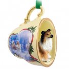 STCD23A Collie, Sable Sleigh Ride Holiday Tea Cup Ornament