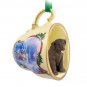 STCD24C Labrador Retriever, Chocolate Sleigh Ride Holiday Tea Cup Ornament