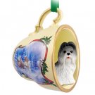 STCD26A Shih Tzu, Gray Sleigh Ride Holiday Tea Cup Ornament
