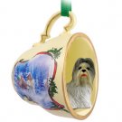 STCD26C Shih Tzu, Mixed Sleigh Ride Holiday Tea Cup Ornament