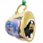STCD26D Shih Tzu, Black & White Sleigh Ride Holiday Tea Cup Ornament