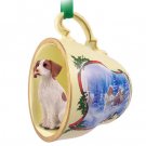 STCD27B Brittany, Brown & White Sleigh Ride Holiday Tea Cup Ornament