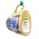 STCD34 Maltese Sleigh Ride Holiday Tea Cup Ornament