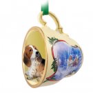 STCD37 Basset Hound Sleigh Ride Holiday Tea Cup Ornament