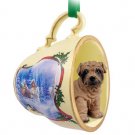 STCD40A Shar Pei, Brown Sleigh Ride Holiday Tea Cup Ornament