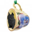 STCD46B Brussels Griffon, Black Sleigh Ride Holiday Tea Cup Ornament