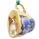 STCD51A Welsh Corgi, Pembroke Sleigh Ride Holiday Tea Cup Ornament