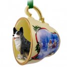 STCD51B Welsh Corgi, Cardigan Sleigh Ride Holiday Tea Cup Ornament