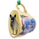 STCD52 Norwegian Elkhound Sleigh Ride Holiday Tea Cup Ornament