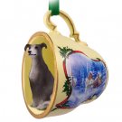 STCD54B Greyhound, Gray Sleigh Ride Holiday Tea Cup Ornament