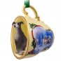 STCD54B Greyhound, Gray Sleigh Ride Holiday Tea Cup Ornament
