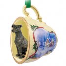 STCD54C Greyhound, Brindle Sleigh Ride Holiday Tea Cup Ornament