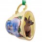STCD57B Min Pin, Red & Brown Sleigh Ride Holiday Tea Cup Ornament