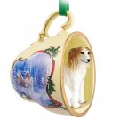 STCD74 Borzoi Sleigh Ride Holiday Tea Cup Ornament
