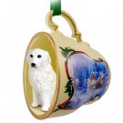 STCD75 Great Pyrenees Sleigh Ride Holiday Tea Cup Ornament