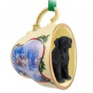 STCD85 Flat Coated Retriever Sleigh Ride Holiday Tea Cup Ornament