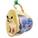 STCD87A Australian Cattle Dog Red Sleigh Ride Holiday Tea Cup Ornament