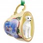 STCD92A Whippet, White Sleigh Ride Holiday Tea Cup Ornament