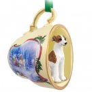 STCD92B Whippet, Brindle & White Sleigh Ride Holiday Tea Cup Ornament