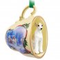 STCD92D Whippet, Tan & White Sleigh Ride Holiday Tea Cup Ornament