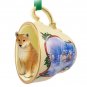 STCD96 Shiba Inu  Sleigh Ride Holiday Tea Cup Ornament