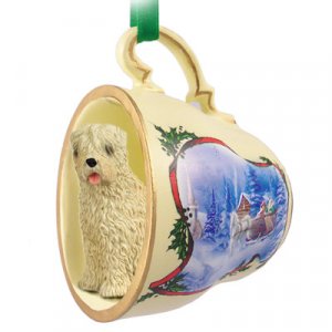 STCD98 Soft Coated Wheaten  Sleigh Ride Holiday Tea Cup Ornament