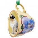 STCD99C Australian Shepherd Blue, Docked Sleigh Ride Holiday Tea Cup Ornament