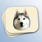WCMP17A Husky Black & White Blue Eyes Mouse Pad