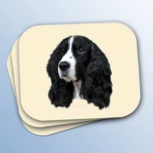 WCMP22B Springer Spaniel Black & White Mouse Pad