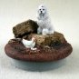 DTTC01A Poodle, White Tiny One Candle Topper ""A Day on the Farm""