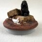 DTTC01E Poodle, Chocolate Tiny One Candle Topper ""A Day on the Farm""