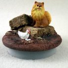 DTTC03A Pomeranian, Red Tiny One Candle Topper ""A Day on the Farm""