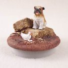 DTTC05A Bulldog Tiny One Candle Topper ""A Day on the Farm""