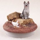 DTTC08B German Shepherd, Silver & Black Tiny One Candle Topper ""A Day on the Farm""