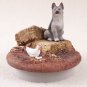 DTTC08B German Shepherd, Silver & Black Tiny One Candle Topper ""A Day on the Farm""