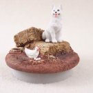 DTTC08C German Shepherd, White Tiny One Candle Topper ""A Day on the Farm""