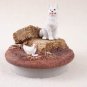 DTTC08C German Shepherd, White Tiny One Candle Topper ""A Day on the Farm""