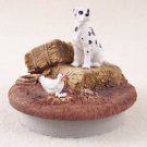DTTC100C Great Dane, Harlequin, Uncropped Tiny One Candle Topper ""A Day on the Farm""